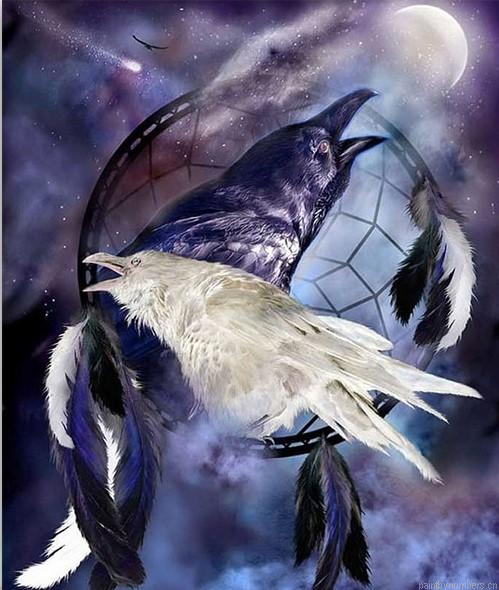Black And White Crow Painting By Numberss.png