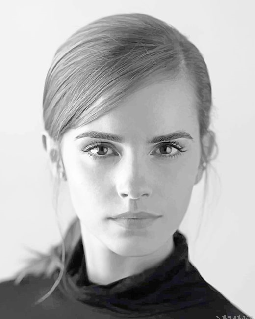 Black And White Emma Watson Actors Painting By Numbers.png