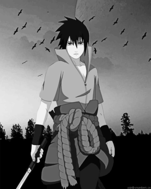 Black And White Itachi Painting By Numberss.png