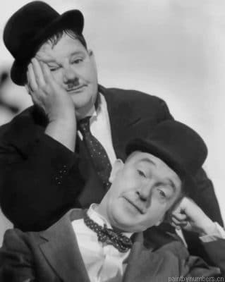 Black And White Laurel And Hardy Painting By Numberss.png