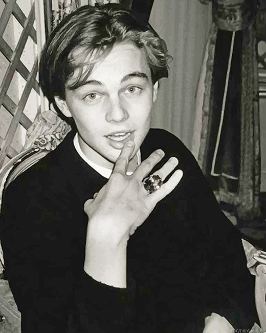 Black And White Leonardo Dicaprio Actors Painting By Numberss.png