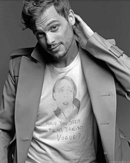 Black And White Matthew Gray Gubler Painting By Numberss.png