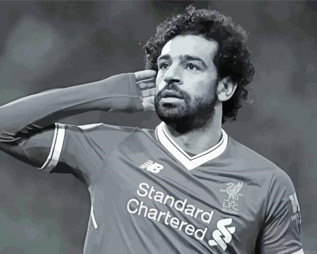 Black And White Mo Salah Painting By Numberss.png