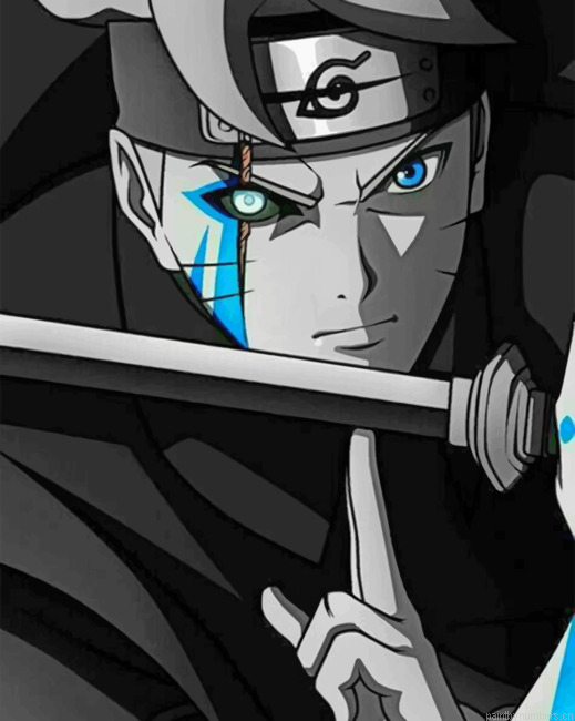 Black And White Naruto Painting By Numberss.png