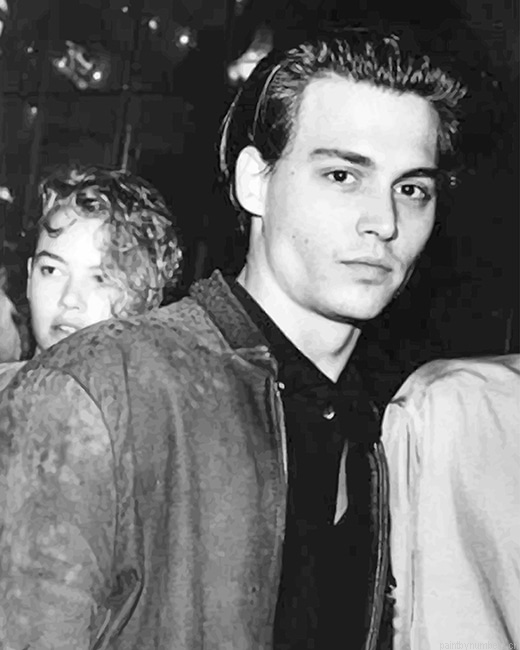 Black And White Young Johnny Deep Actors Painting By Numbers.png