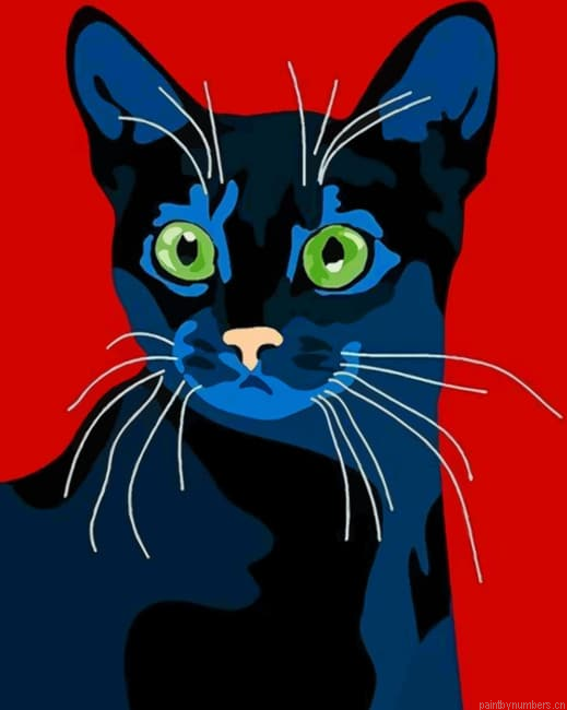 Black Cat Pop Art Animals Painting By Numberss.png