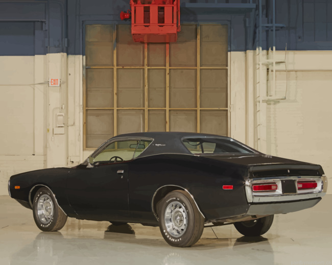 Black Dodge Charger Car Painting By Numberss.png