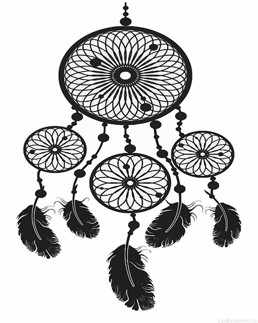 Black Dream Catcher Painting By Numbers.png