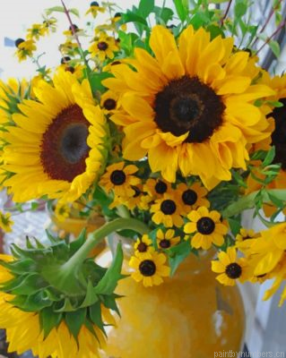 Black Eyed Susan And Sunflowers Painting By Numbers.png