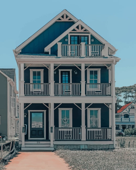 Black House Buildings Painting By Numberss.png