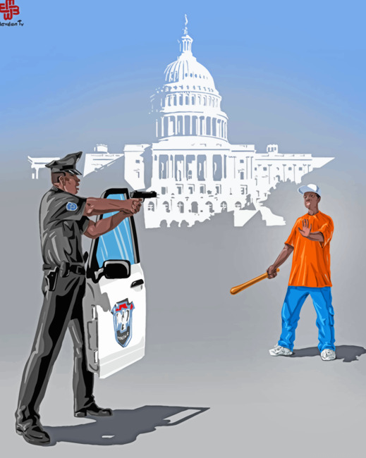 Black Police Man Painting By Numbers.png