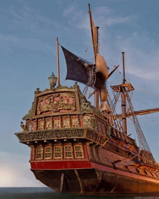 Black Sails Ship Painting By Numberss.png