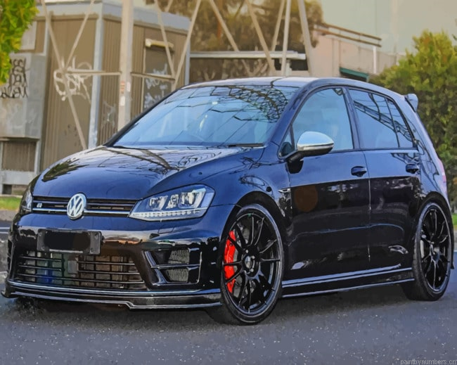 Black Volkswagen Golf Cars Painting By Numberss.png