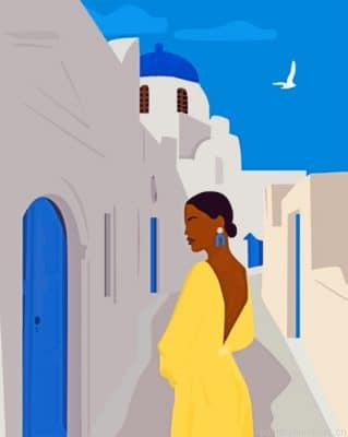 Black Woman In Santorini Painting By Numberss.png