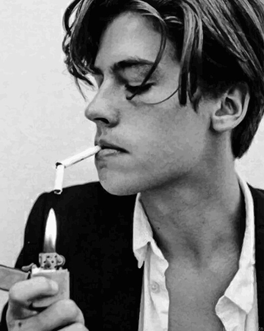 Black And White Cole Sprouse Actors Painting By Numberss.png