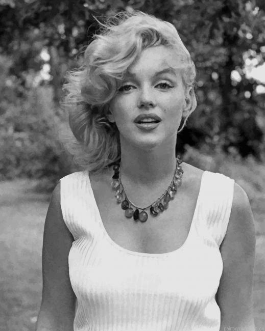 Black And White Marilyn Monroe Actors Painting By Numberss.png