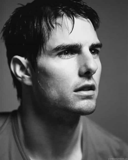 Black And White Tom Cruise Actors Painting By Numberss.png