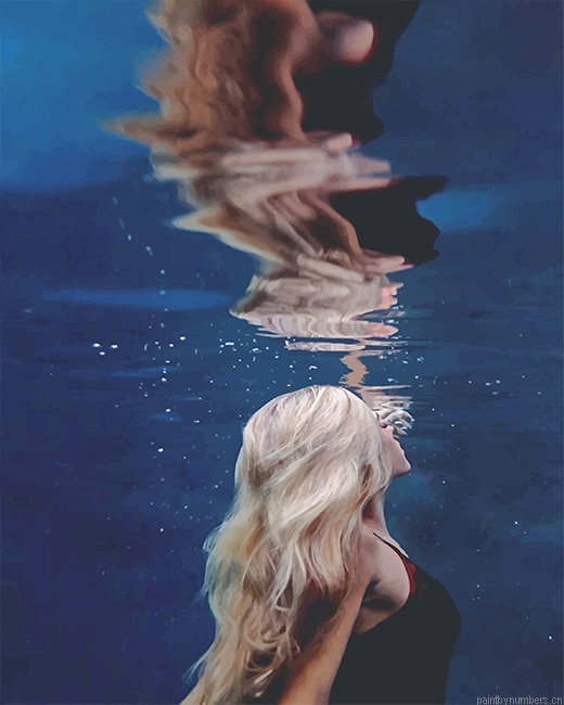 Blonde Girl In The Water Painting By Numberss.png