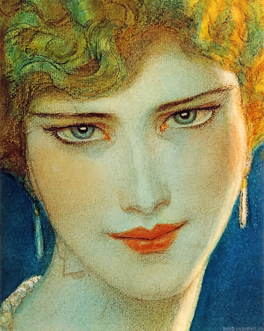 Blonde Girl With Earrings New Painting By Numbers.png