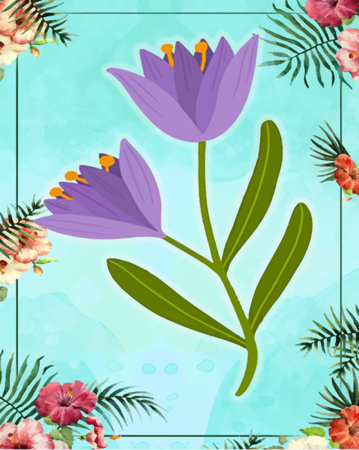 Blooming Purple Botanical Painting By Numberss.png