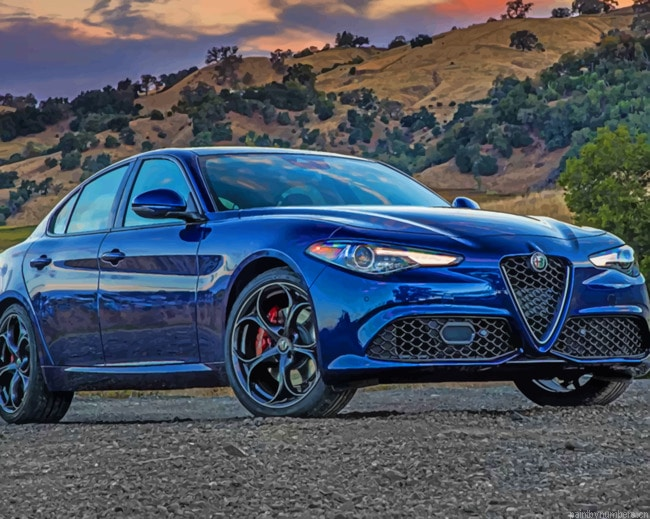 Blue Alpha Romeo Cars Painting By Numberss.png