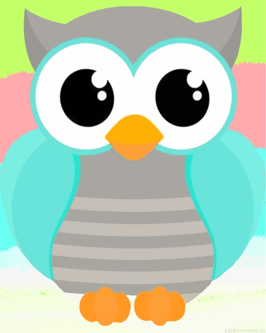 Blue And Grey Owl Painting By Numbers.png