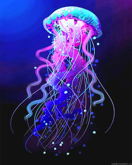 Blue And Purple Jellyfish Painting By Numberss.png