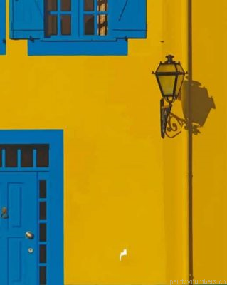 Blue And Yellow House Painting By Numbers.png