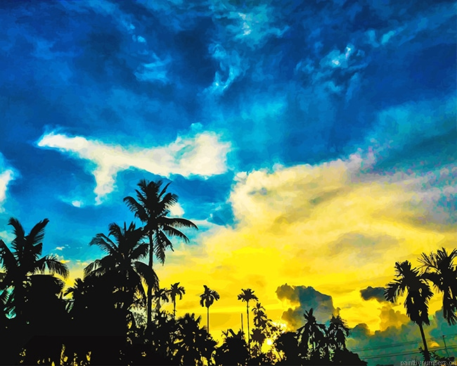 Blue And Yellow Sky Landscapes Painting By Numberss.png