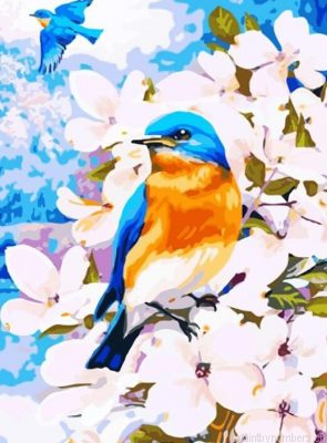 Blue Birds On Flowers Painting By Numbers.png