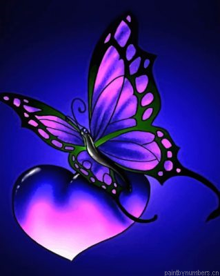 Blue Butterfly Heart Painting By Numbers.png