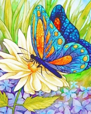 Blue Butterfly Painting By Numbers.png