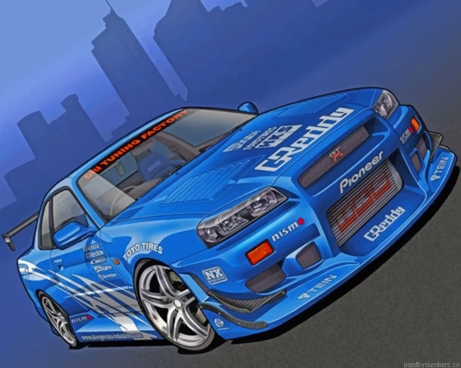 Blue Car Painting By Numbers.png
