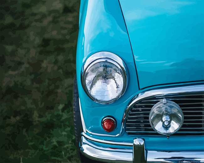 Blue Classic Car Close Up Painting By Numberss.png