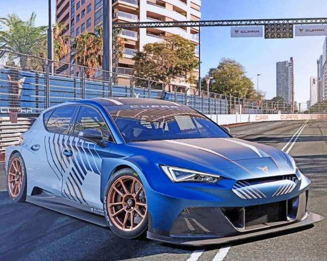 Blue Cupra Leon Cars Painting By Numbers.png