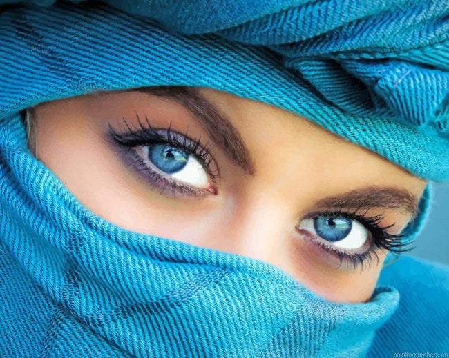 Blue Eyes Girl Painting By Numbers.png