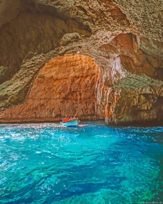 Blue Grotto Malta Seascapes Painting By Numberss.png