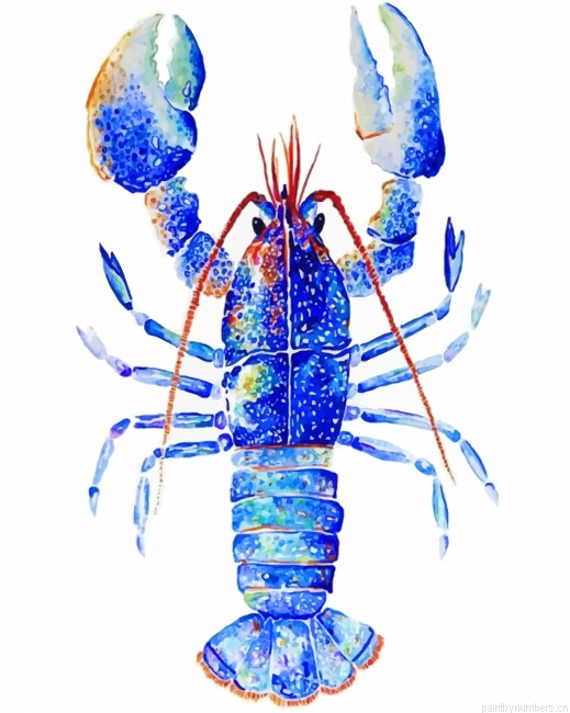 Blue Lobster Art Animals Painting By Numbers.png