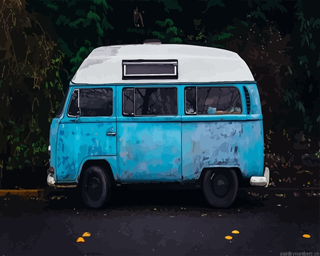 Blue Mini Bus Painting By Numberss.png