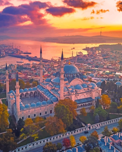 Blue Mosque Turkey Buildings Painting By Numberss.png