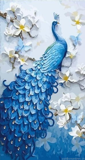 Blue Peafowl Birds Painting By Numbers.png