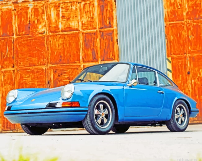 Blue Porsche Car Painting By Numberss.png