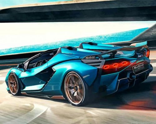Blue Racing Car Painting By Numbers.png