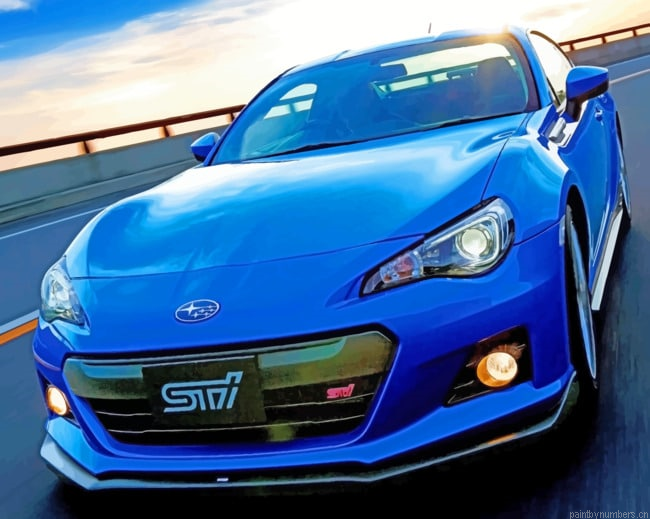 Blue Subaru Cars Painting By Numbers.png