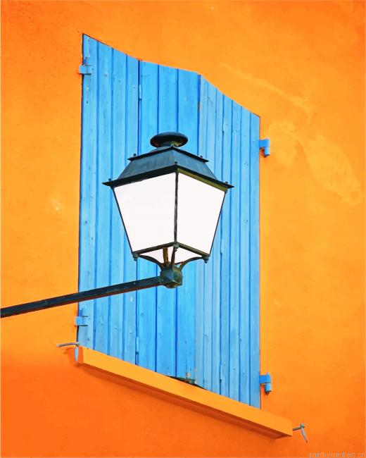 Blue Window And Lantern Painting By Numberss.png