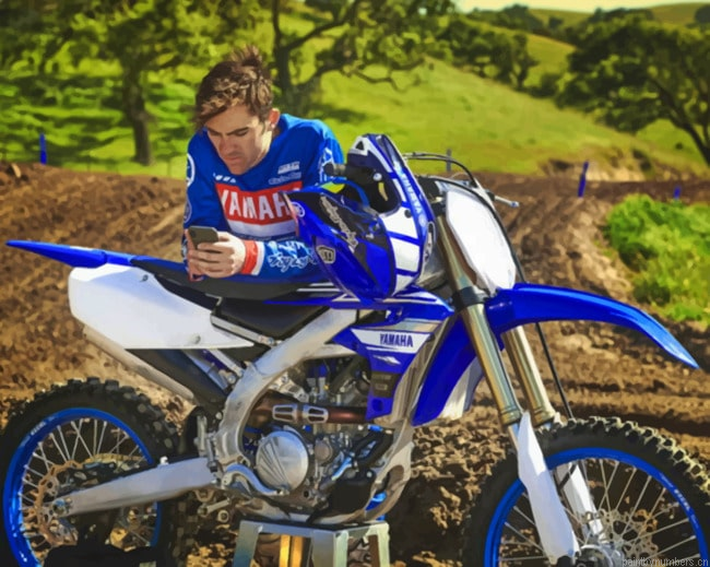 Blue Yamaha Dirt Motorcycle Bikes Painting By Numberss.png