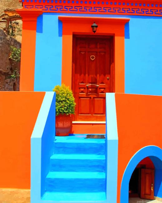 Blue And Orange House Painting By Numberss.png