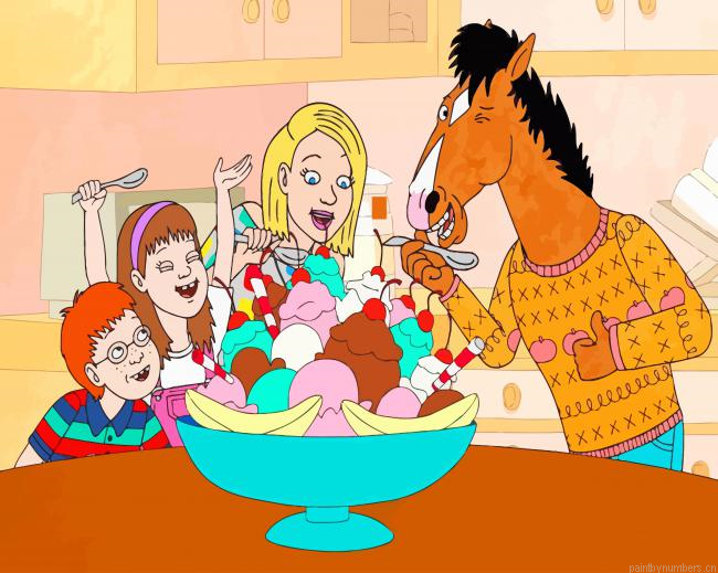 Bojack Horseman Eating Ice Cream Painting By Numberss.png