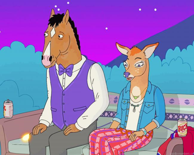 Bojack Horseman With Charlotte Carson Animations Painting By Numberss.png