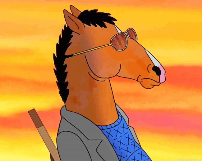 Bojack Horseman With Sunglasses Animations Painting By Numberss.png